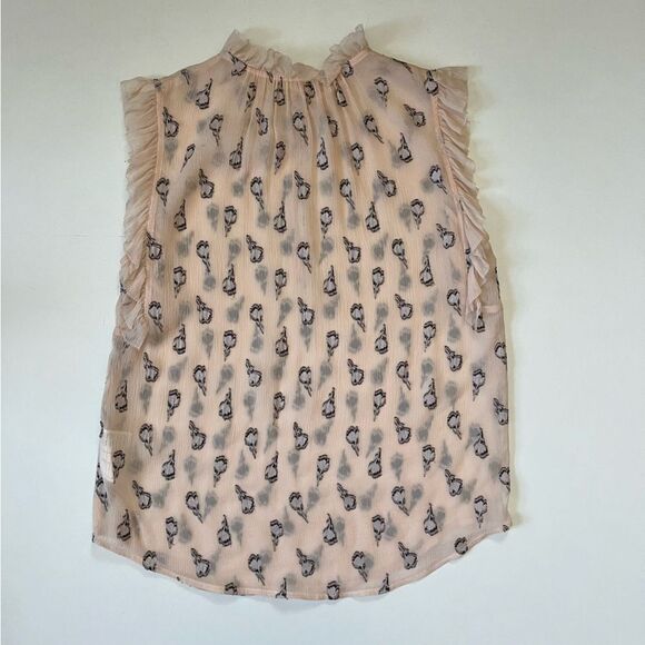 Rebecca Taylor Silk Tulip Print Top 2 - Picture 7 of 8